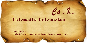 Csizmadia Krizosztom névjegykártya